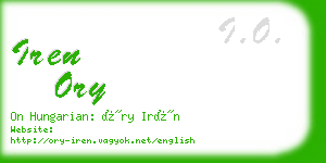 iren ory business card